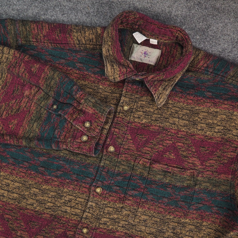 The Territory Ahead Shirt Mens XXL/T Button Up Shacket Geometric Southwestern